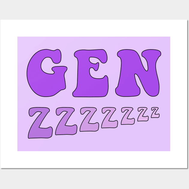 Sleep Gen Z Purple Wall Art by Gold Star Creative